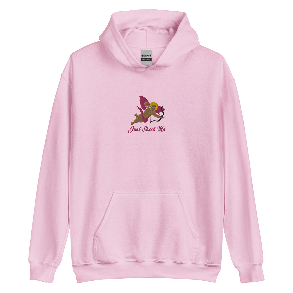 Just Shoot Me Valentine s Day Embroidered Unisex Hoodie MoeSews