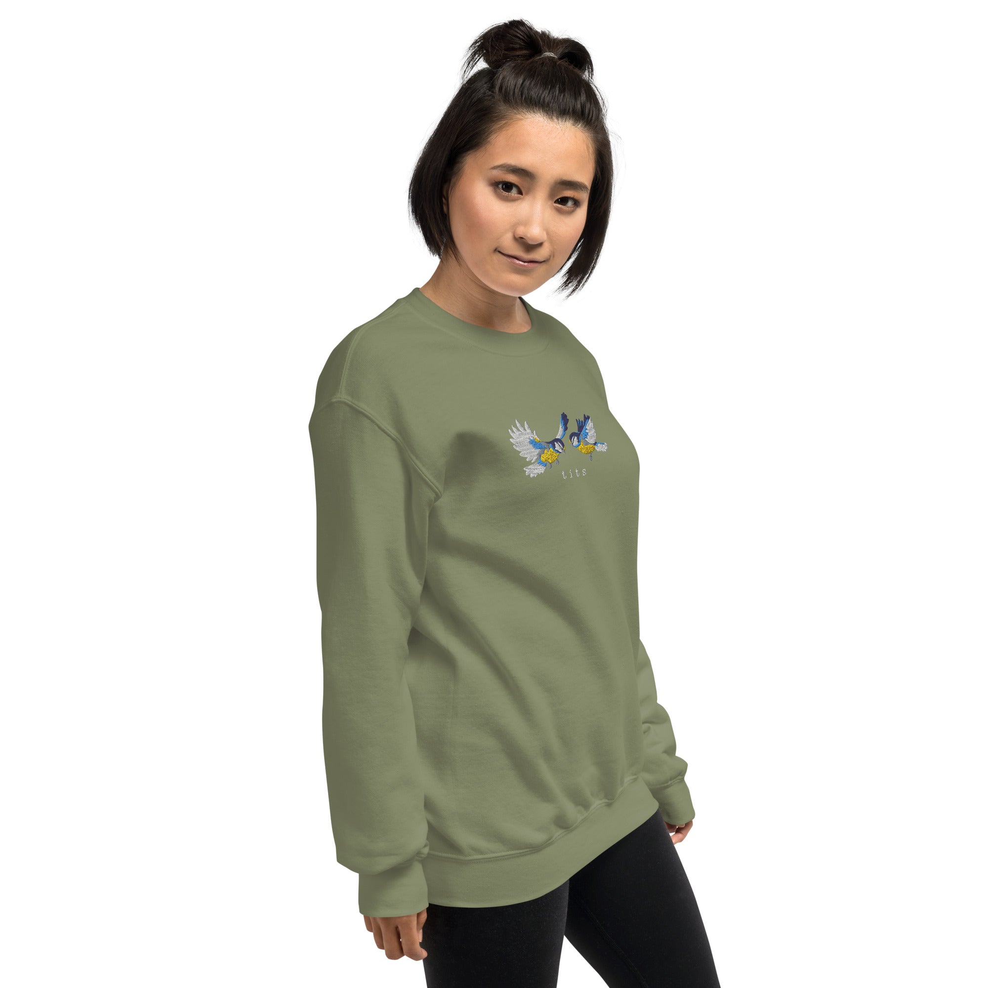 Tits Crewneck Embroidered Sweatshirt