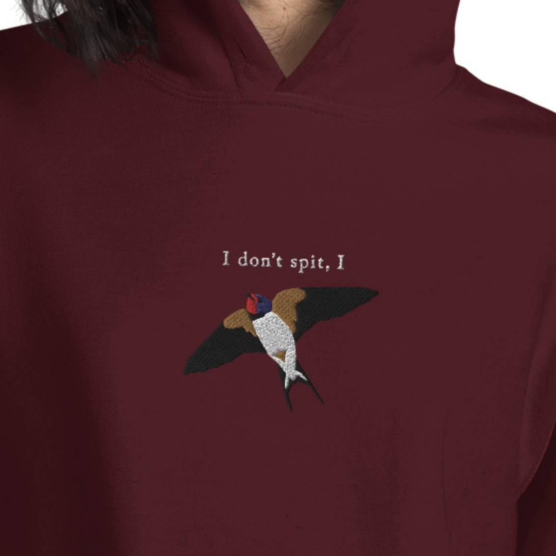 I don t spit I SWALLOW Embroidered Unisex Hoodie MoeSews
