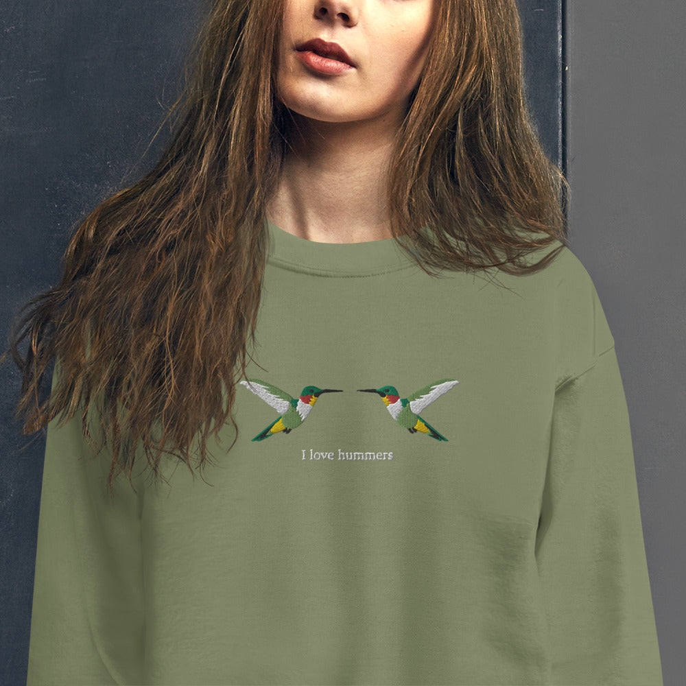 I love hummers Embroidered Unisex Sweatshirt